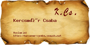 Kercsmár Csaba névjegykártya