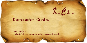 Kercsmár Csaba névjegykártya