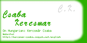 csaba kercsmar business card